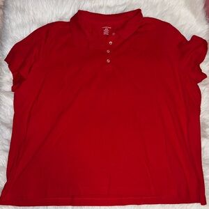 Lands' End Women's Vibrant Red Button Down Shirt